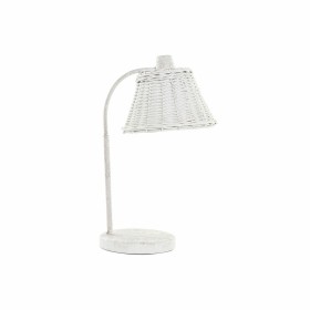 Lámpara de mesa DKD Home Decor Metal Blanco Mimbre 220 V 50 W