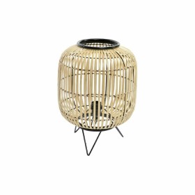 Lámpara de mesa DKD Home Decor Negro Metal Marrón Bambú (30 x