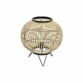 Lámpara de mesa DKD Home Decor Negro Metal Marrón Bambú (36 x