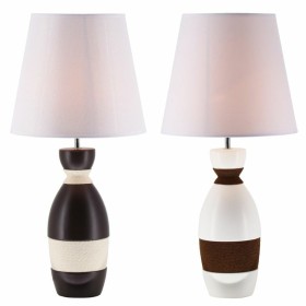 Lámpara de mesa DKD Home Decor Cerámica Marrón Cuerda Blanco 30