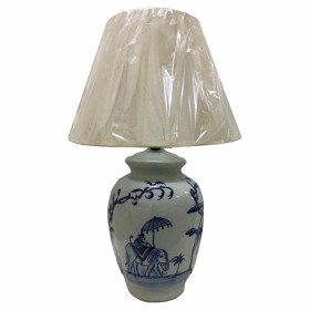 Lámpara de mesa DKD Home Decor Azul Blanco Porcelana Elefante