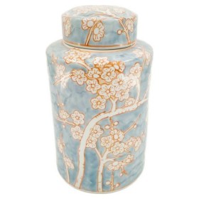Vase DKD Home Decor Porzellan Blau Orange 18 x 18 x 30 cm