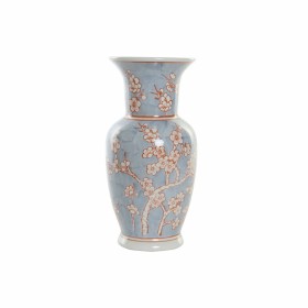 Vase DKD Home Decor 13 x 13 x 31 cm Porzellan Blau Orange