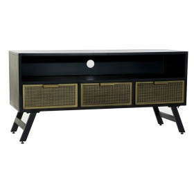 Mueble de TV DKD Home Decor Negro Metal Dorado (125 x 41 x 62