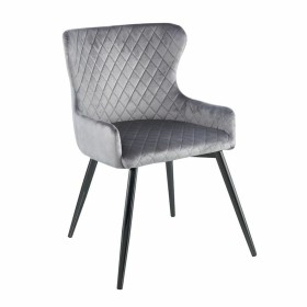 Cadeira DKD Home Decor 65 x 55 x 82 cm Preto Cinzento Metal