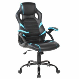 Office Chair with Headrest DKD Home Decor Blue Black Metal 66 x