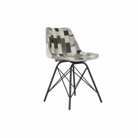 Cadeira de Sala de Jantar DKD Home Decor Preto Metal Pele (45.5