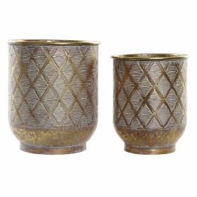 Conjunto de Vasos DKD Home Decor Multicolor Dourado Metal