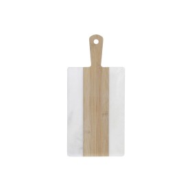 Tabla de cortar DKD Home Decor Blanco Natural Bambú Mármol