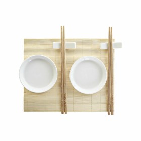 Set de Sushi DKD Home Decor Bambú Plástico Gres Blanco Natural