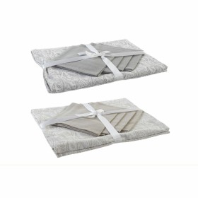 Nappe et serviettes de table DKD Home Decor Blanc Beige 150 x