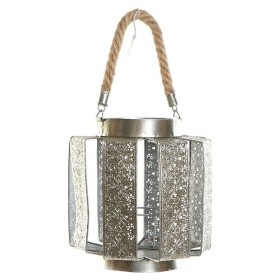 Candle Holder DKD Home Decor 21 x 21 x 23 cm Silver Metal Rope