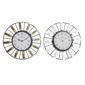 Reloj de Pared DKD Home Decor 40 x 6,4 x 40 cm Cristal Plateado