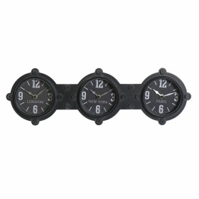 Reloj de Pared DKD Home Decor Cristal Negro Hierro (58 x 6.5 x