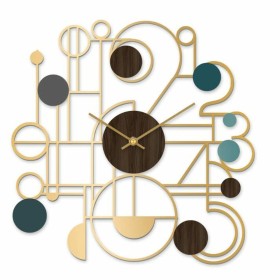 Reloj de Pared DKD Home Decor Dorado Hierro Madera MDF (60 x