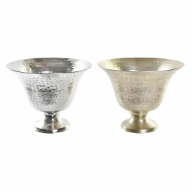 Vase DKD Home Decor Gold Glas Champagner Silberfarben Aluminium