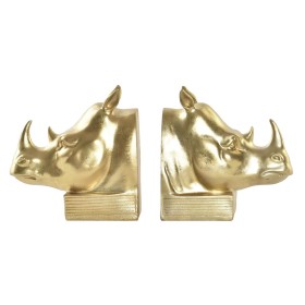 Bookend DKD Home Decor Rhinoceros Golden Resin Colonial 15 x