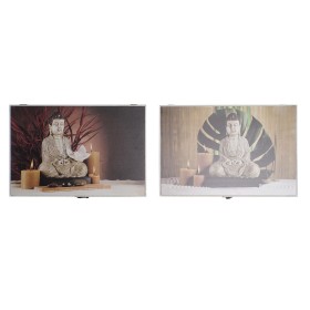 Cover DKD Home Decor Counter Buddha MDF Wood 2 Units 46,5 x 6 x