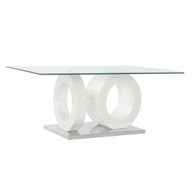 Centre Table DKD Home Decor White Transparent Wood Crystal MDF