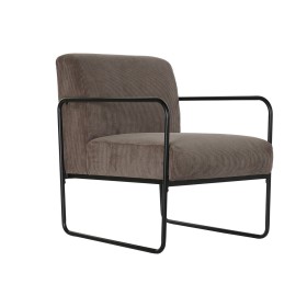 Armchair DKD Home Decor Black Brown Polyester Iron (64 x 74 x