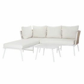 Sofá de Jardín DKD Home Decor Beige Aluminio Cuerda 196 x 75 x