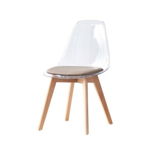 Dining Chair DKD Home Decor Beige Wood Polycarbonate 54 x 47 x