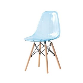 Cadeira de Sala de Jantar DKD Home Decor Natural Azul PVC