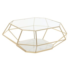 Mesa de Centro DKD Home Decor Glamour Dorado Metal Cristal 100