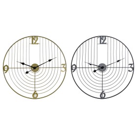 Reloj de Pared DKD Home Decor Negro Dorado Metal 60 x 3 x 60 cm