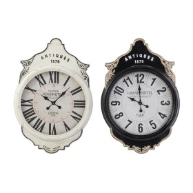 Reloj de Pared DKD Home Decor Blanco Negro Cristal Hierro 61 x
