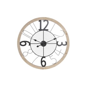 Reloj de Pared DKD Home Decor Natural Negro MDF Hierro (70 x 4