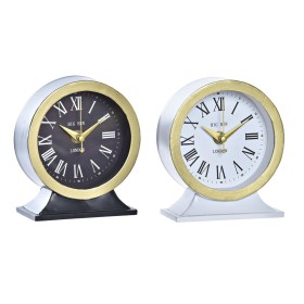 Reloj de Mesa DKD Home Decor Blanco Negro Cristal Hierro 12 x 6