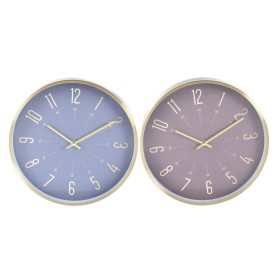 Reloj de Pared DKD Home Decor Azul Granate Aluminio Moderno 30