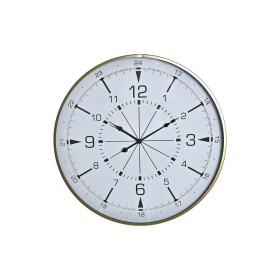 Reloj de Pared DKD Home Decor Cristal Dorado Metal Blanco