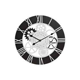 Reloj de Pared DKD Home Decor Madera Negro Blanco Hierro