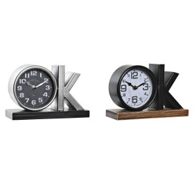 Reloj de Mesa DKD Home Decor 23 x 8 x 15 cm Plateado Negro