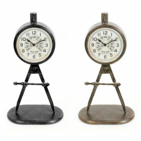 Horloge de table DKD Home Decor 17 x 8 x 31 cm Noir Doré Fer