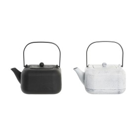 Teapot DKD Home Decor Black Stainless steel White 1,2 L (2