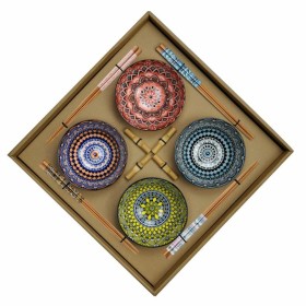 Set de Sushi DKD Home Decor 34 x 34 x 6,5 cm Multicolor Mandala