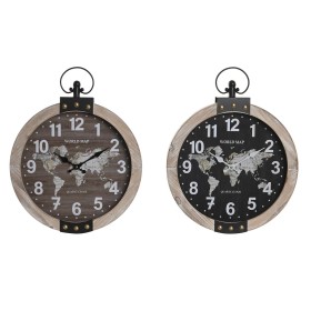 Reloj de Pared DKD Home Decor 40 x 6,5 x 46 cm Negro Marrón