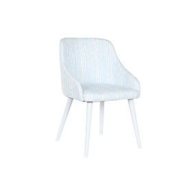 Chaise DKD Home Decor 53 x 57 x 79 cm Bleu Métal Polyester Blanc