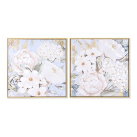 Cuadro DKD Home Decor Flores Romántico 60 x 3,5 x 60 cm (2