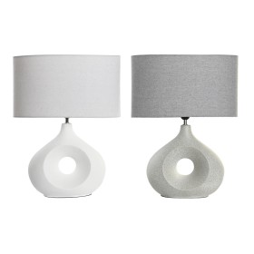 Lámpara de mesa DKD Home Decor 44 x 21 x 57 cm Gris Blanco Gres