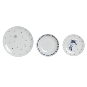 Set de Vajilla DKD Home Decor Porcelana Azul Blanco 27 x 27 x 3