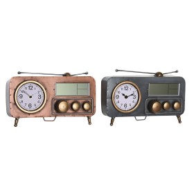 Reloj de Mesa DKD Home Decor 33 x 11,5 x 26 cm Gris Cobre Hierro Vintage (2 Unidades) DKD Home Decor - 1