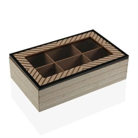 Decorative box Versa Cohen Wood Minimalist MDF Wood (17 x 7 x
