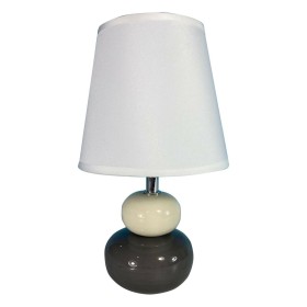 Lámpara de mesa Versa Negro Blanco Cerámica Textil (15 x 22,5 x