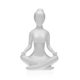 Figura Decorativa Versa Branco Yoga 12 x 20 x 10 c