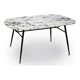 Side table White Black Metal Melamin MDF Wood 90 x