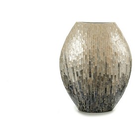 Vase Wood Grey Mother of pearl DM (18 x 44,5 x 40 